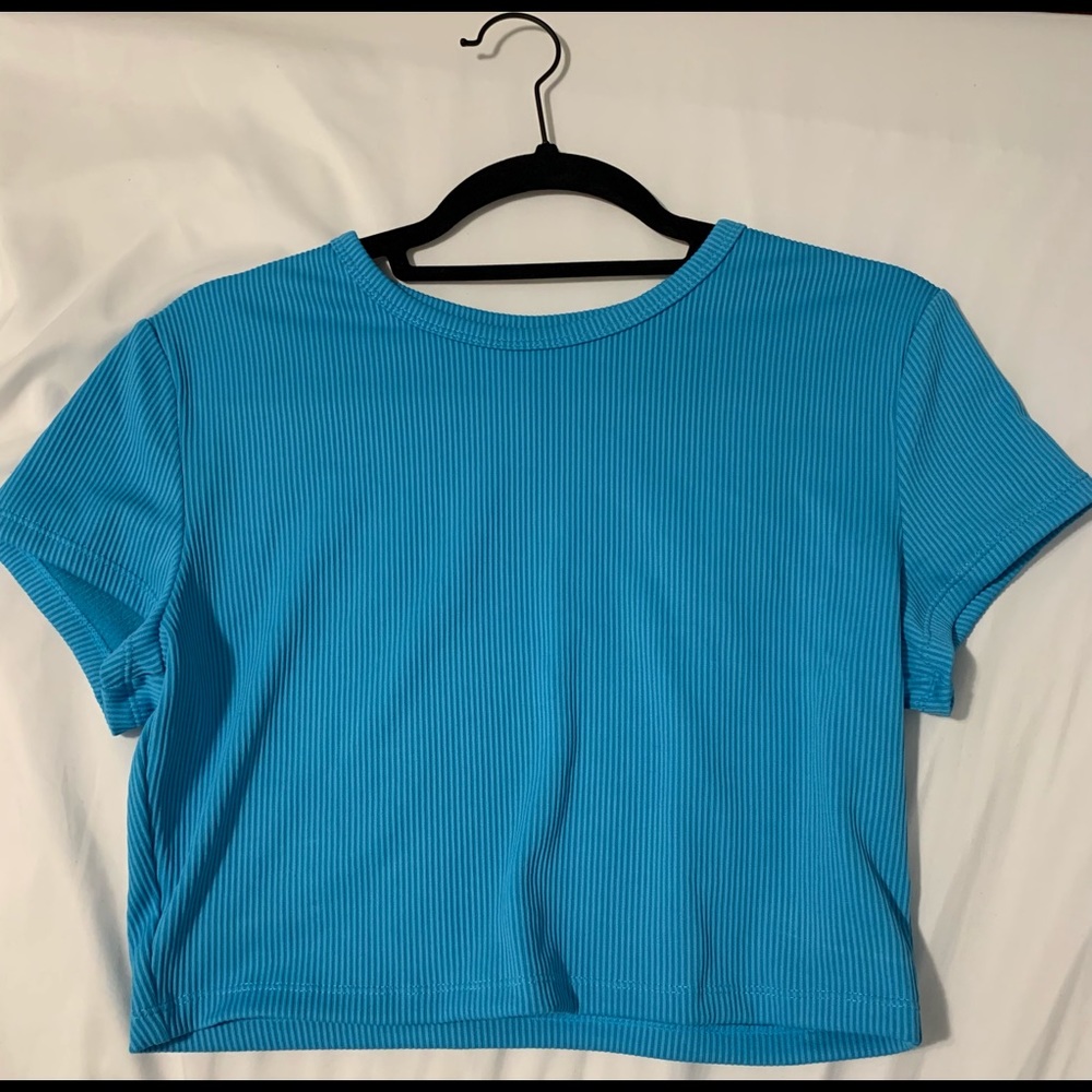 H&M Blue Ribbed Top